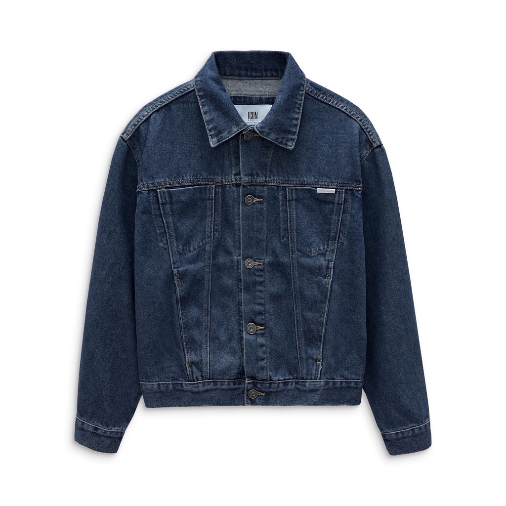 Áo Khoác Jean Nam Xanh Đậm Classic ICONDENIM Relaxed Form Classic Dark Blue Thời Trang Cá Tính AKID0073