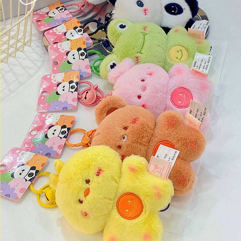 Móc Khóa Hình Gấu / Thỏ / Gấu Trúc Hoạt Hình Nhồi Bông Có Sáng Tạo