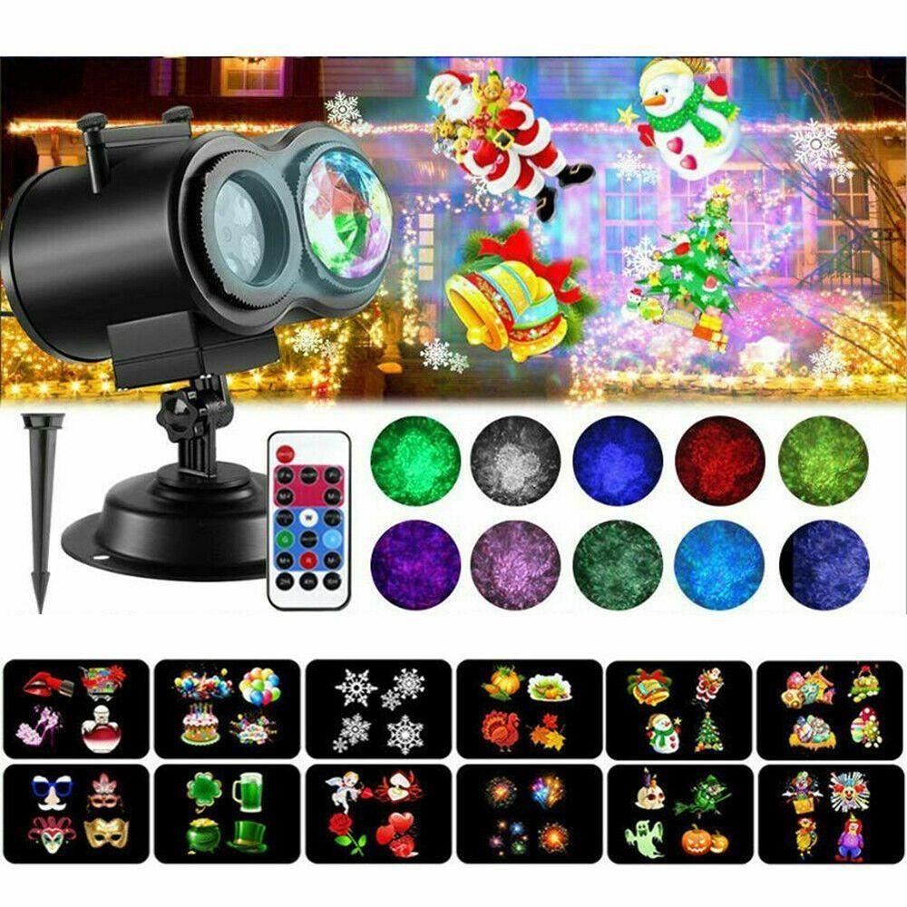 Đèn LED Chiếu Hình Thùng Đôi Chống Nước Có Điều Khiển Từ Xa Trong Nhà Và Ngoài Trời