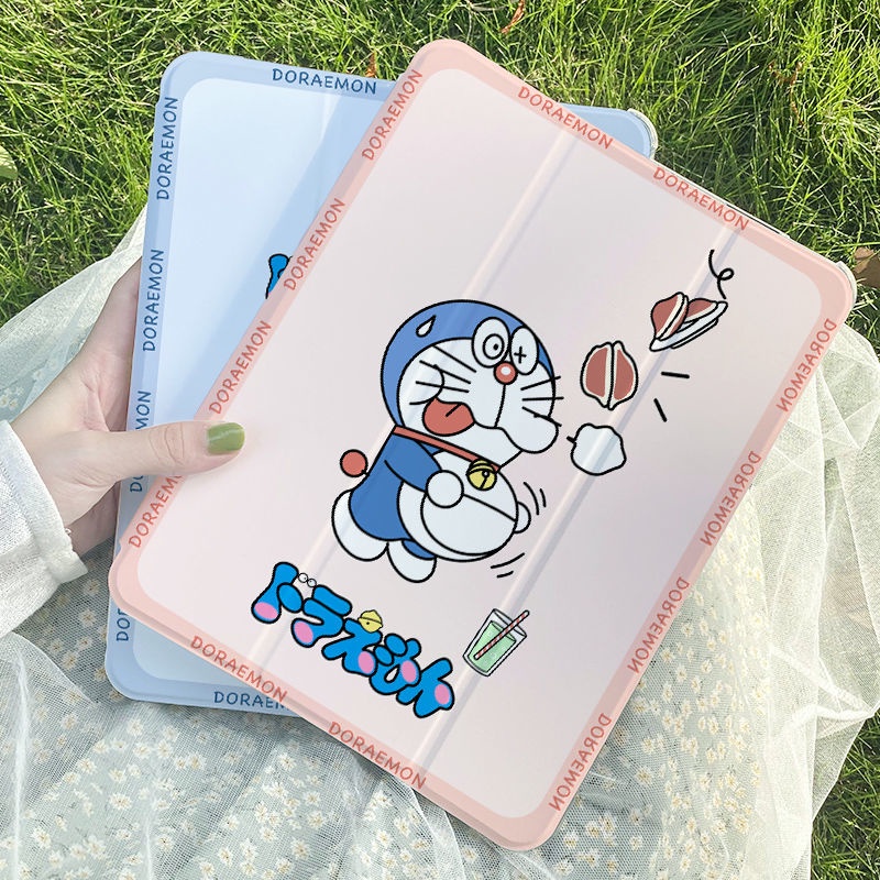 Ốp Máy Tính Bảng TPU Mềm Hình Doraemon Dễ Thương Có Khe Đựng Bút Cho iPad GEN7 / 8 / 9 Air4 Air5 Pro11 "Pro12.9" 2020 / 2021 mini6
