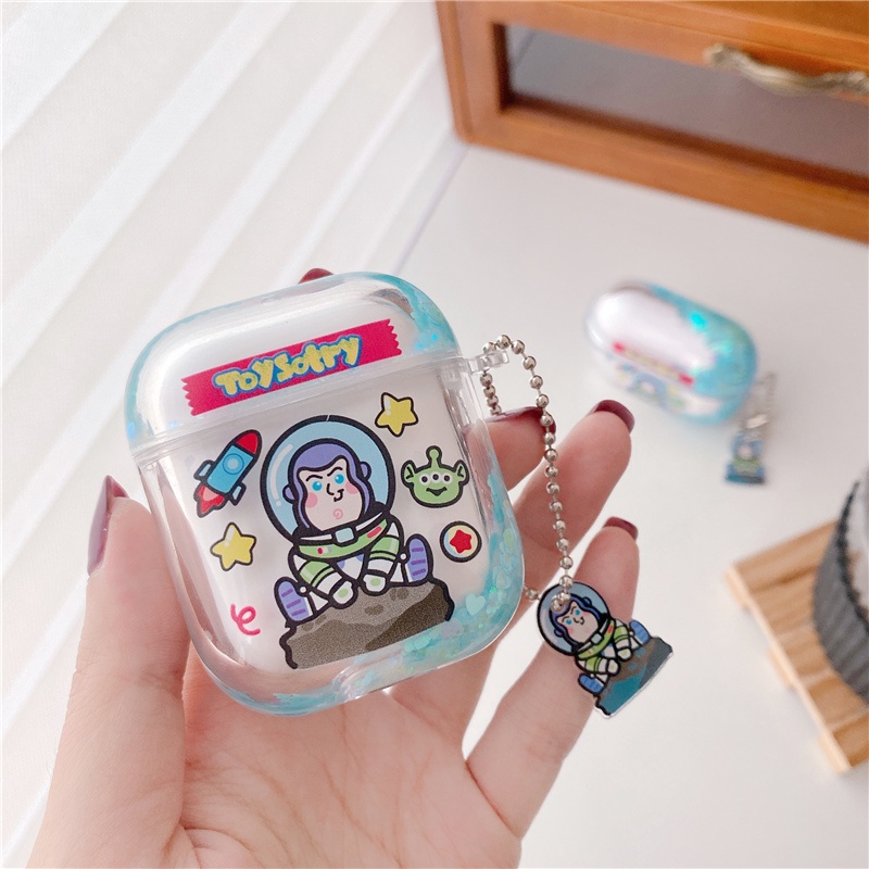 Vỏ Bảo Vệ Hộp Sạc Tai Nghe Bluetooth AirPods 1 2 3 Pro Chống Sốc Kèm Móc Khóa Hoạt Hình Dễ