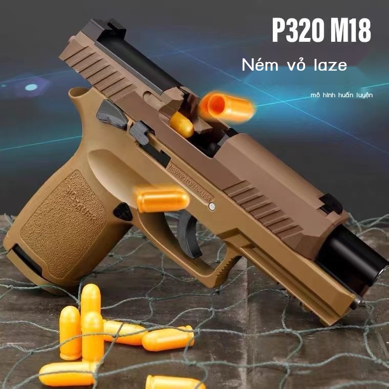 Bluestar blowback P320 tự động phóng tia laser mô hình đào tạo bằng kim loại nylon đồ chơi bằng tay cậu bé mô hình
