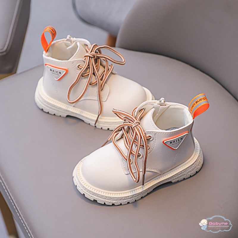 Giày Bốt Martin Màu Vàng Có Khóa Kéo Bên Hông Cho Bé Gái