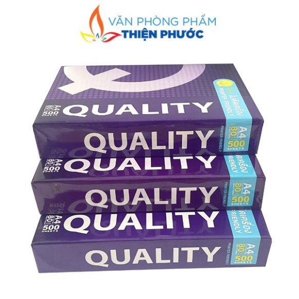 Giấy in A4 Quality 80gsm dày 500 tờ siêu mịn - xuất xứ Thái Lan THIỆN PHƯỚC .