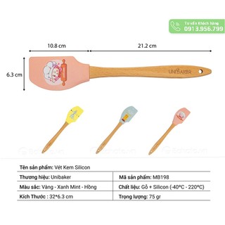 Cây vét bột silicon cán gỗ 32cm