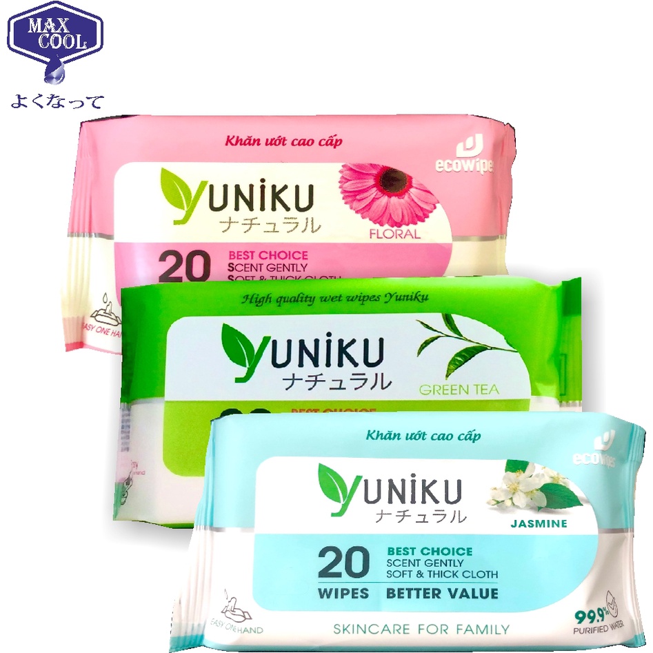 1 gói khăn ướt Yuniku 20 tờ ( mini bỏ túi)
