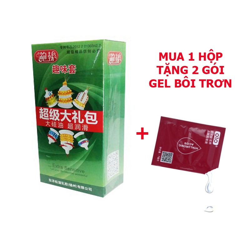 Bao cao su Runbo Gân Gai Bi Râu Tăng Thời Gian Nhiều Gel Bôi Trơn Hộp 6 cái