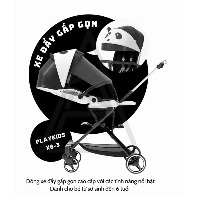 xe đẩy du lịch 2 chiều cao cấp gấp gọn Playkids X6-3 cho bé từ sơ sinh