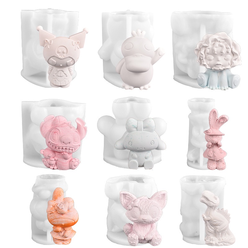 Khuôn Silicon Làm Nến Thơm Hình stitch / Vịt Vàng / Vịt Hoạt Hình diy