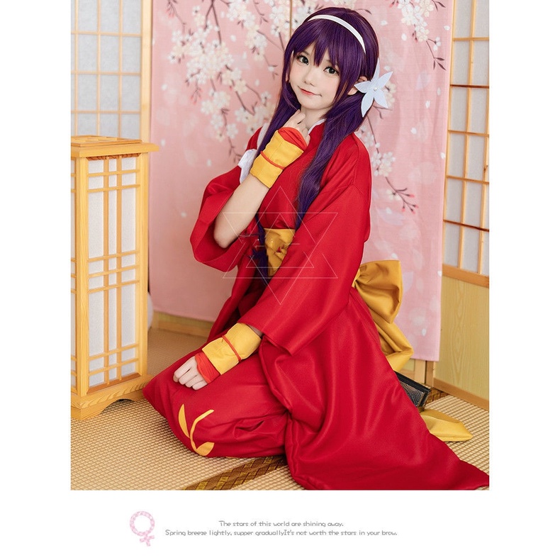 Trang Phục Hóa Trang Nhân Vật Yasha Baixuequan Kimono Đỏ Yukata