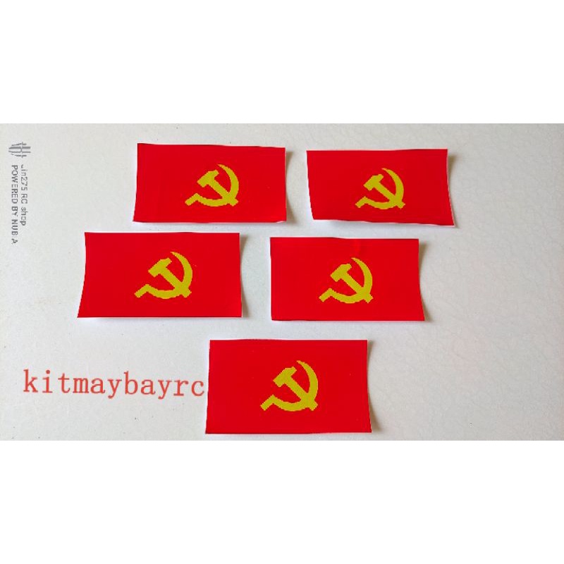 Sticker, miếng dán decal ô tô hình Cờ Đảng Cộng Sản Việt Nam 7cm