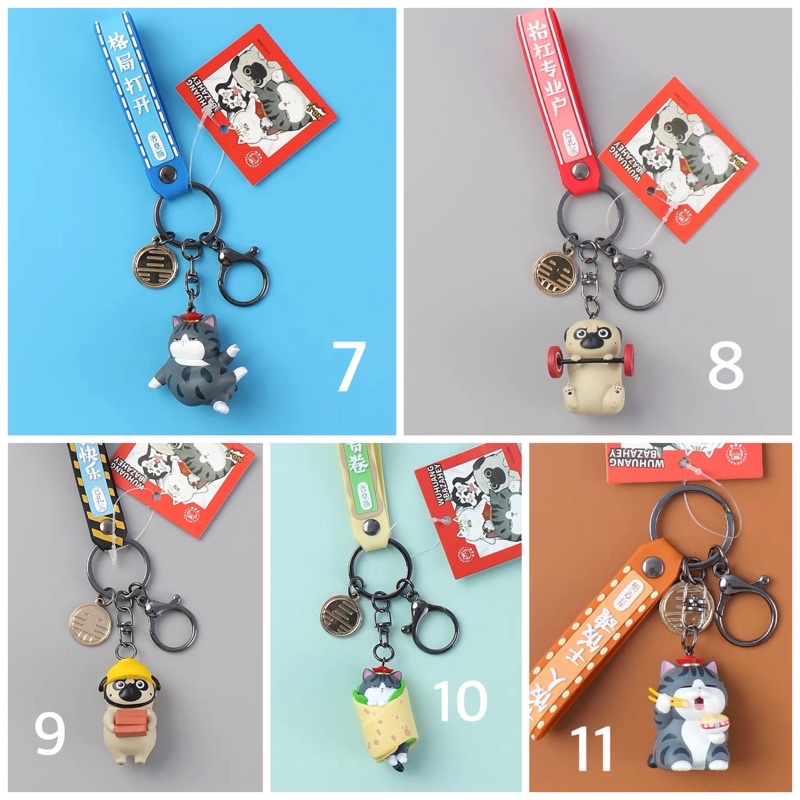 Móc khoá Mồn lèo mèo hoàng thượng chó nô tài pug