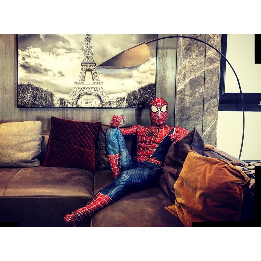 Bộ Áo Liền Quần Hóa Trang Người Nhện Đen Cho Halloween