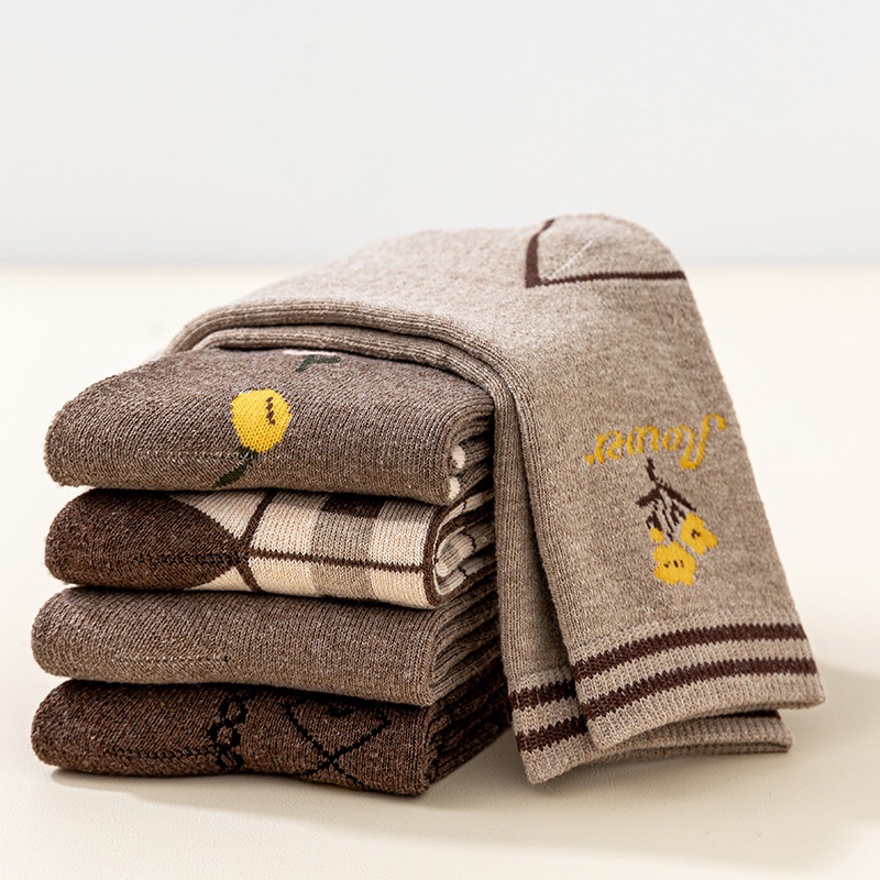 Vớ Cotton Lông Cừu Dày Dặn Giữ Ấm Mùa Thu Đông Phong Cách Nhật Bản Cho Nữ