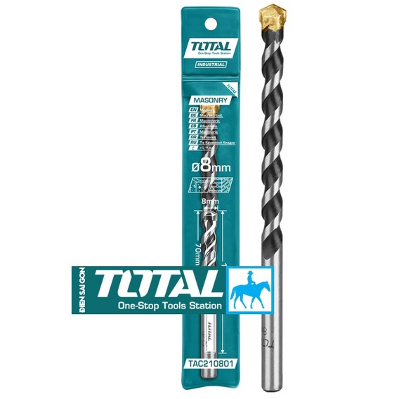 Mũi khoan tường khoan bê tông đuôi tròn 8mm 6mm dài 200mm Total Ingco TAC210803