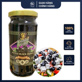 Trái Ô Liu Đen Không Hạt Hiệu Latino Bella 235g - Latino Bella Pitted Black Olives 235g