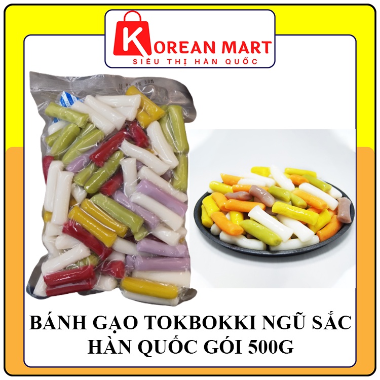 Bánh gạo tokbokki Hàn quốc cắt khúc ngũ sắc