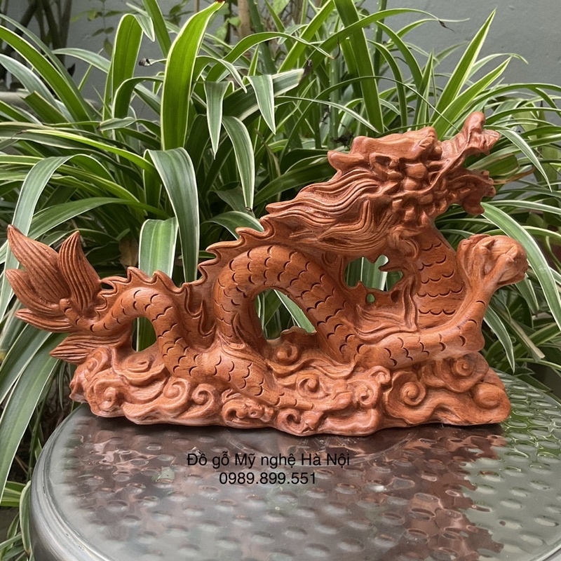 Tượng con rồng gỗ hương
