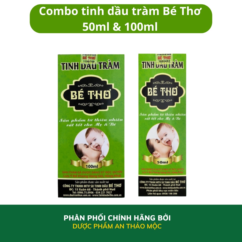 Combo tinh dầu tràm BÉ THƠ hỗ trợ chống gió sổ mũi cảm cúm xua đuổi côn trùng giảm đau xương khớp