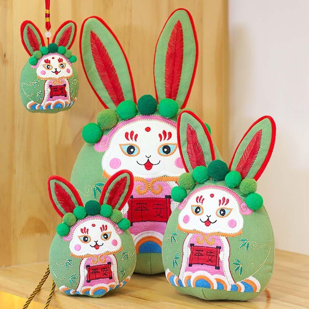 LANFY Thỏ Nhồi Bông Cotton Phong Cách Trung Hoa Đáng Yêu Mừng Năm Mới