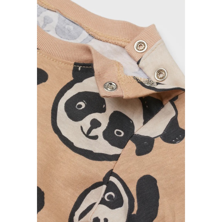 Áo phông dài tay voi gấu trúc HM H&M sz 9-12, 12-18, 18-24m_hàng chính hãng Mỹ