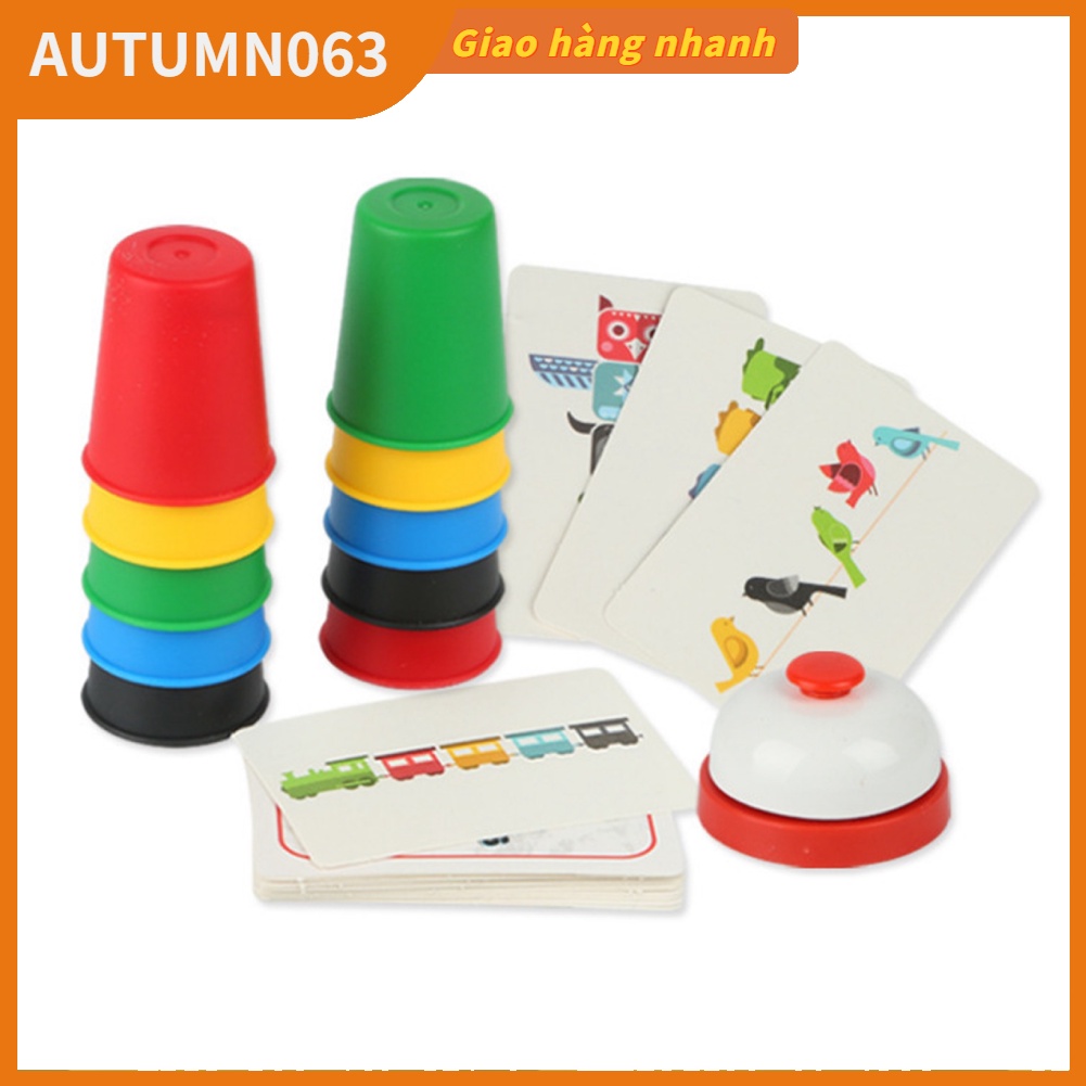 Trò chơi xếp chồng cốc dành cho trẻ em giáo dục đầy màu sắc tương tác đào tạo tốc độ Autumn063