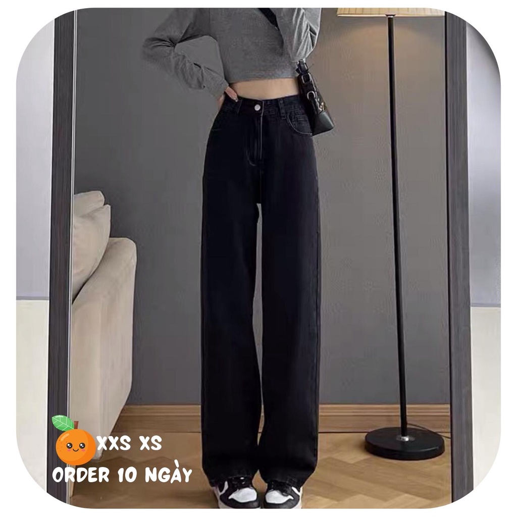 Quần jeans size XXS XS màu đen xám phong cách Retro năm 2022