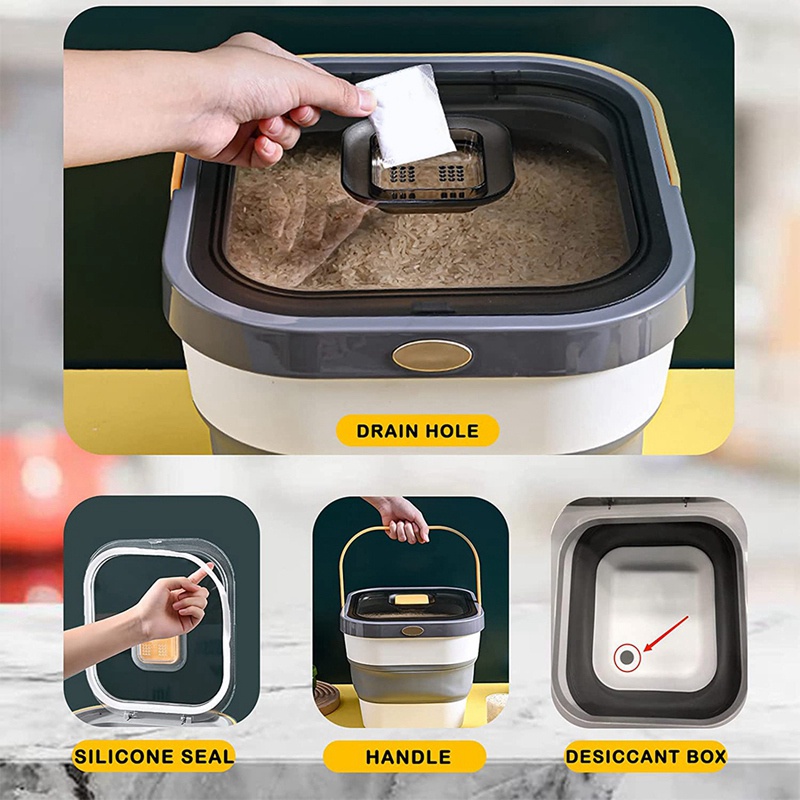 Hộp Đựng Thức Ăn Cho Mèo Kín Khí 15 Lb Có Nắp Và Muỗng Khóa