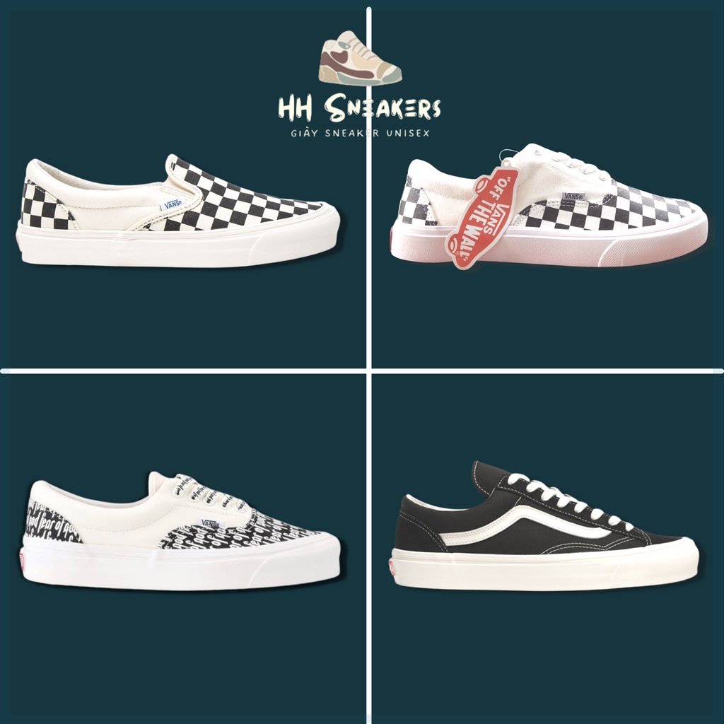 Giày 𝐕𝐚𝐧𝐬 đủ màu hot - Giày thể thao Vans caro lười, Vans đen vault, Van Fog,Van caro buộc dây hh2 Full Box