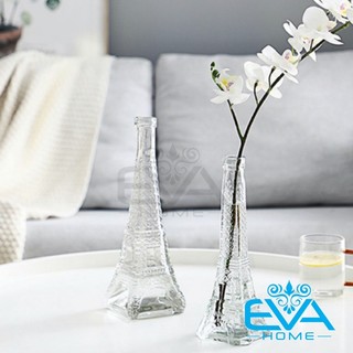 Bình Bông Lọ Hoa Thủy Tinh Decor Mẫu Hình Tháp Paris Middle Size Tặng Kèm Dây Bố Tự Trang Trí
