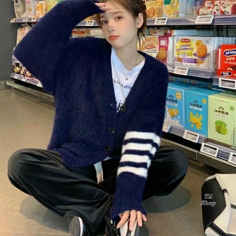 Áo cardigan thom len lông dáng dài siêu xinh hàng QC