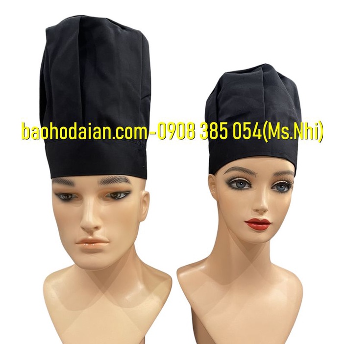 Nón đầu bếp vải kaki cotton cao cấp dày dặn
