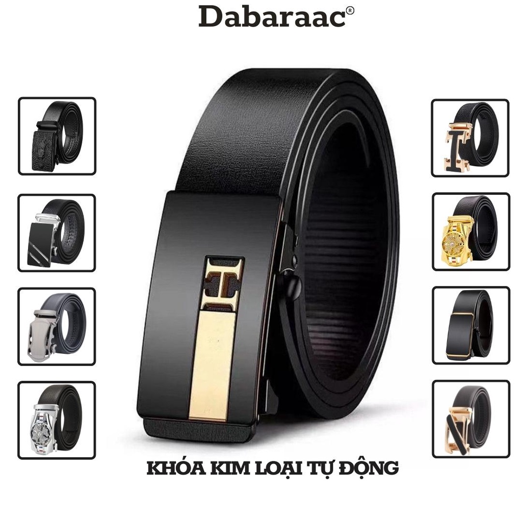Thắt lưng nam Dabaraac da cao cấp khóa kim loại tự động không gỉ - Cam kết 1 đổi 1 bảo hành 12 tháng TL58