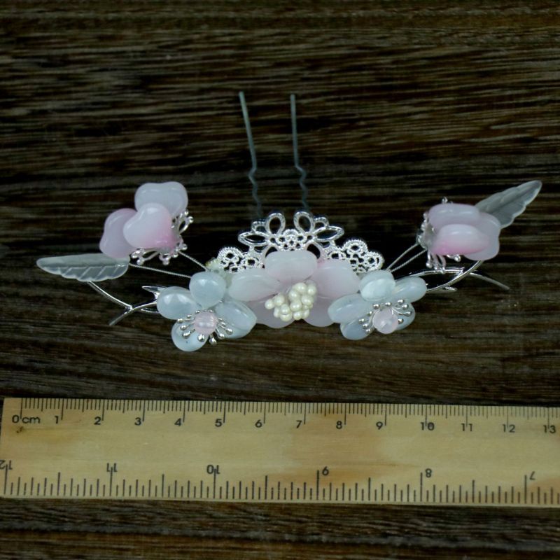 Bộ kim quan cài tóc cổ trang Hoa Anh Đào phong cách cổ phong hanfu