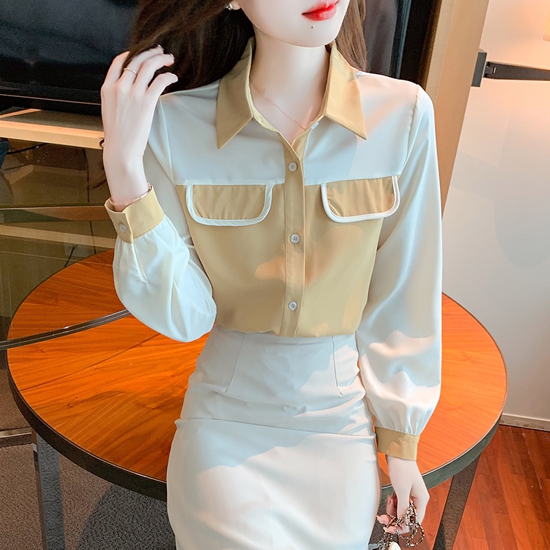 Áo Sơ Mi Dài Tay Thiết Kế Đơn Giản Thời Trang Mùa Thu Cho Nữ