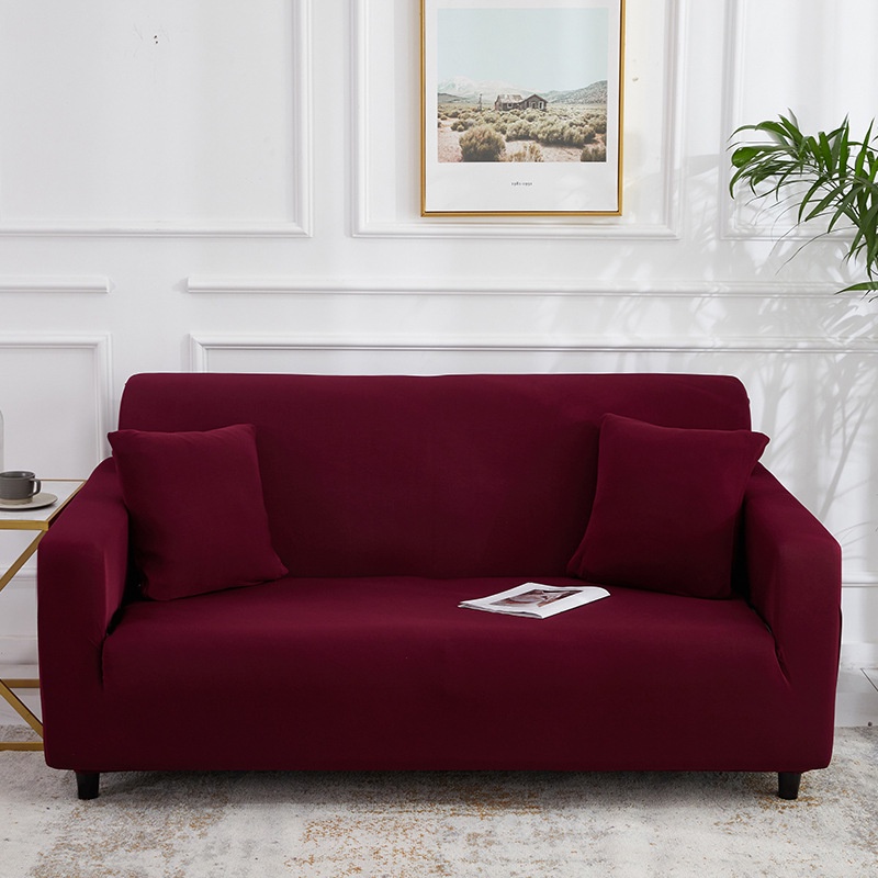 Bọc sofa màu trơn, bọc ghế sofa đơn, chữ L vải thun sữa mềm mại co giãn - GOO Decor