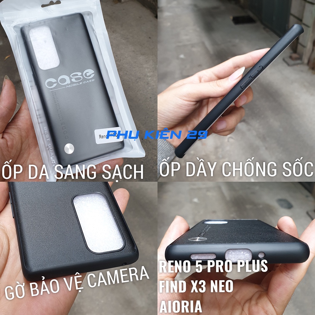 [Oppo Find X3 Neo/ Reno 5/6/8 Pro Plus/ (6/8 Pro bản Việt Nam)] Ốp lưng da chống sốc,chống va đập AIORIA