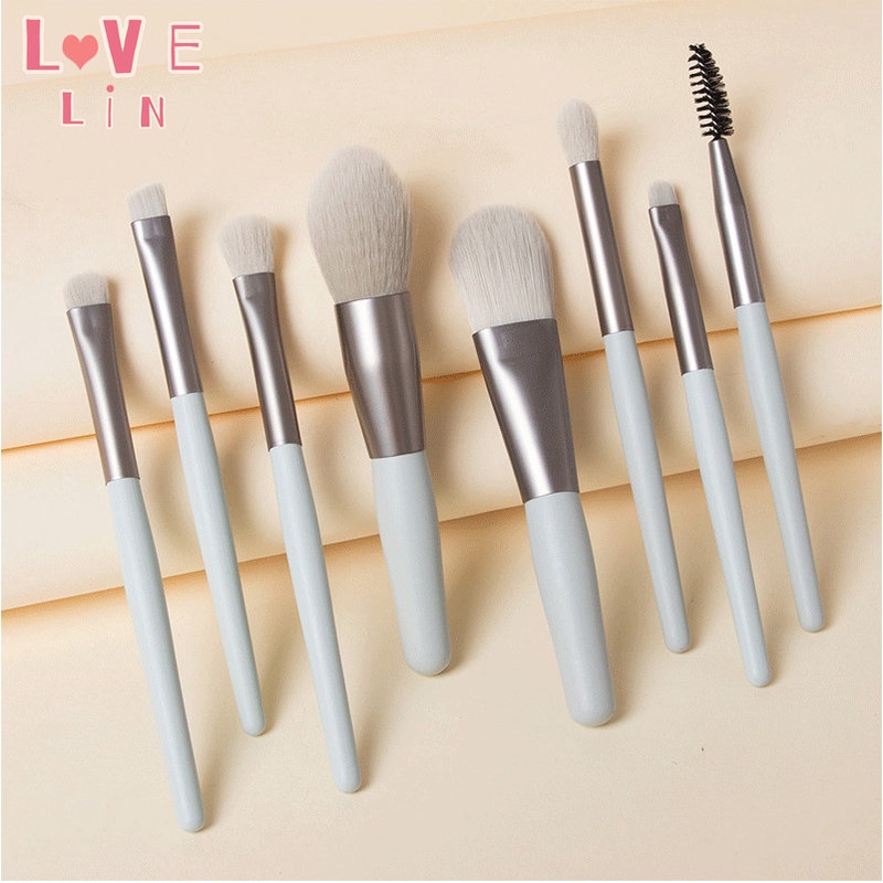 Set 8 Cọ Trang Điểm Phiên Bản Mini Di Động Mềm Mại Trang Điểm Nền Phấn Mắt Làm Đẹp Khi Đi Du Lịch