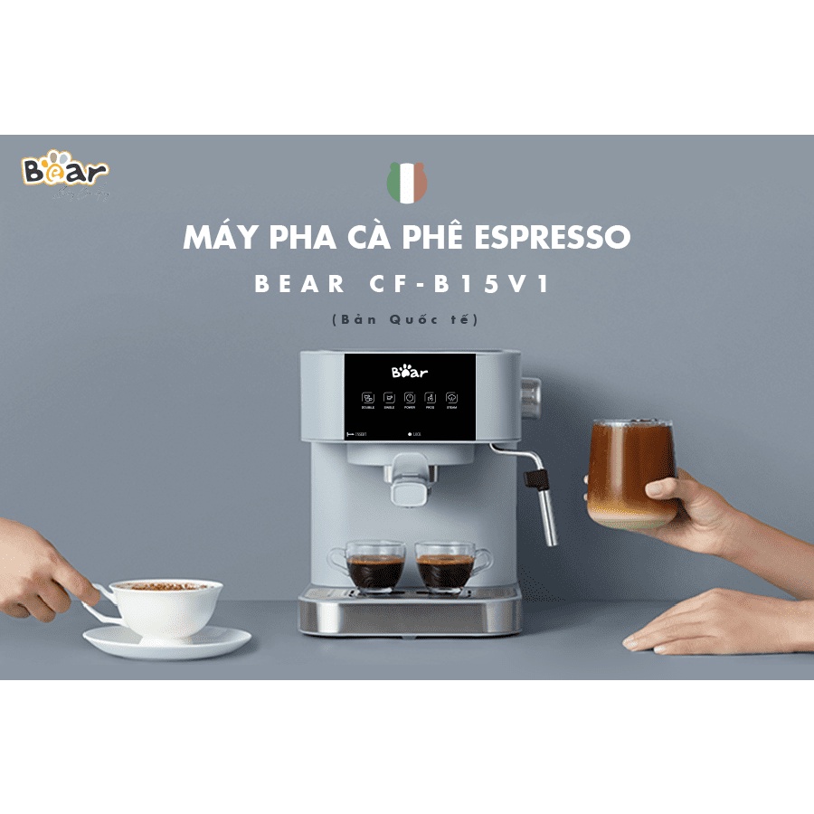 Máy pha cà phê tự động mini Bear B15V1 1.5L (BẢN QUỐC TẾ), coffee espresso bear cao cấp sang trọng máy ép pha chế caphe