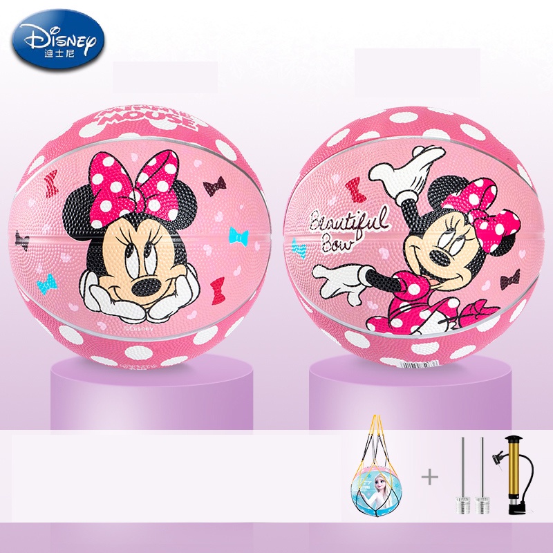 [Hàng sẵn TP.HCM] Bóng rỗ Disney Ball Children số 5 - Bóng Rổ đồ chơi đặc biệt tặng kèm ống bơm và túi lưới đựng.