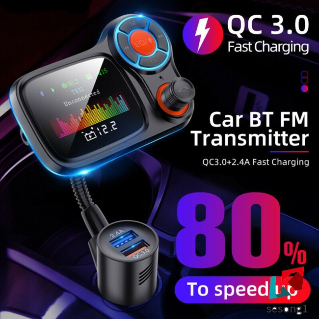 Máy Nghe Nhạc Mp3 Bluetooth Không Dây T831 Qc3.0 Sạc Nhanh Chất Lượng Cao Cho Xe Hơi