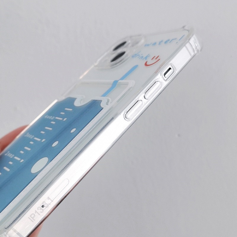 Ốp Ví Trong Suốt Chống Sốc Có Ngăn Đựng Ảnh, Thẻ - Water! Drink-có IPhone/oppo/samsung/vivo/xiaomi