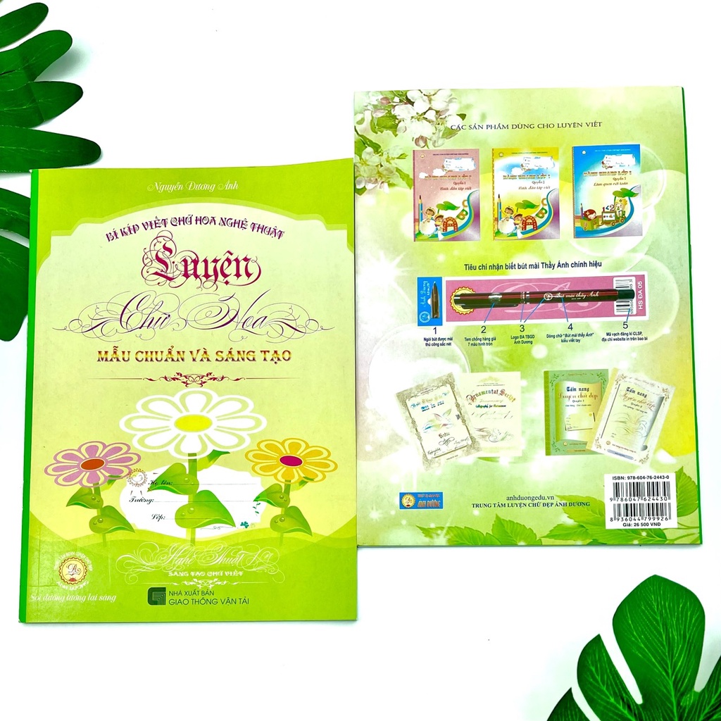 Vở mẫu chữ hoa sáng tạo Bút mài Thầy Ánh cao cấp