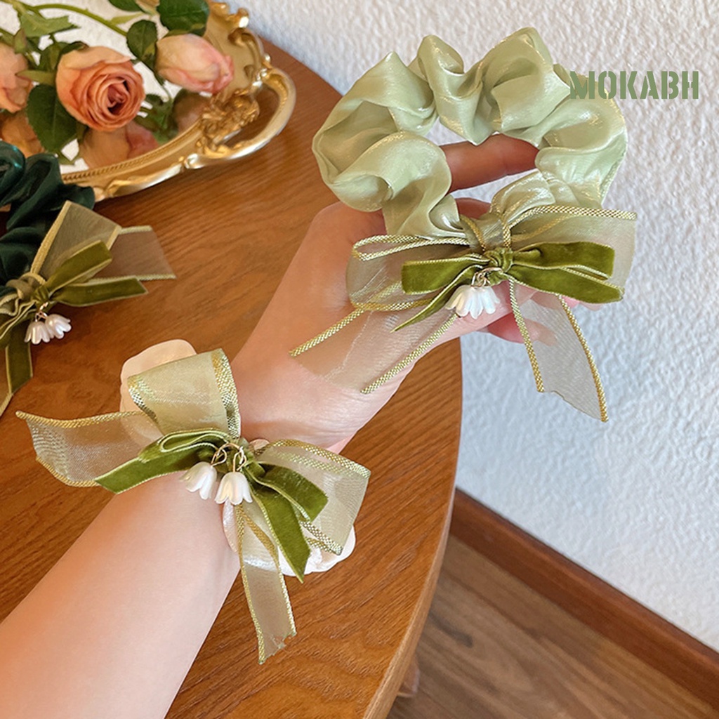 Dây Cột Tóc Thắt Nơ Màu Sắc Tương Phản Xinh Xắn Cho Nữ