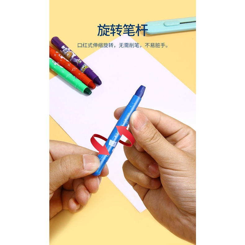 Bút sáp màu Deli kèm hộp nhựa