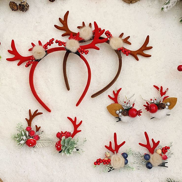 Băng Đô Cài Tóc Hình Sừng Tuần Lộc Giáng Sinh Dễ Thương Cho Nữ