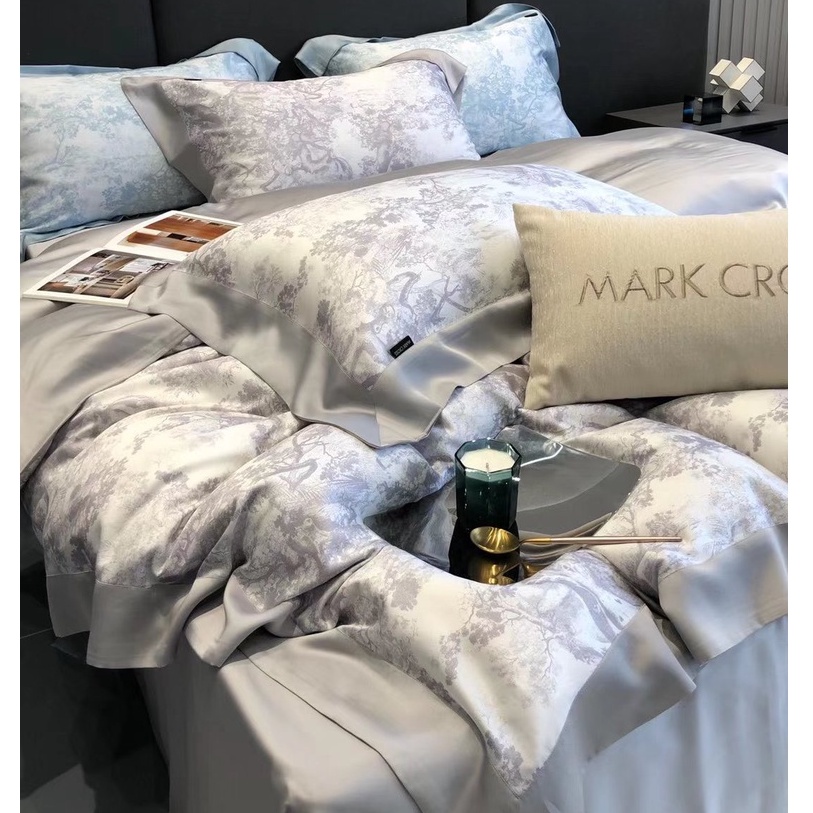 Set Chăn Ga Lụa TENCEL MARKCROSS họa tiết Cristian DIO 2023 - LUXBED