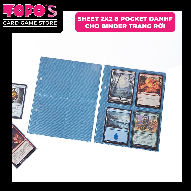 [Trang Binder] Gói 50 trang sheet 8 Poket Binder đựng card/thẻ bài 2x2 đen chính hãng Henwei.