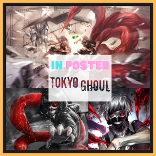 Poster anime tokyo ghoul, áp phích tokyo ghoul decal có keo dán a3 42x30cm