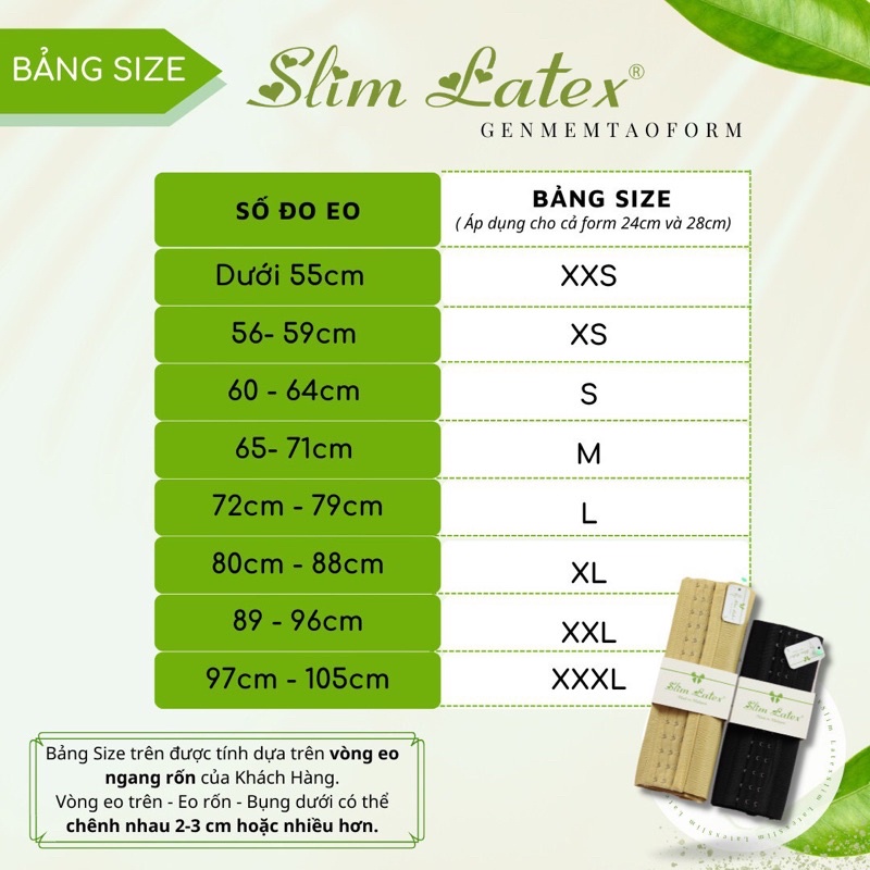 GEN SIẾT EO SLIM LATEX 28cm